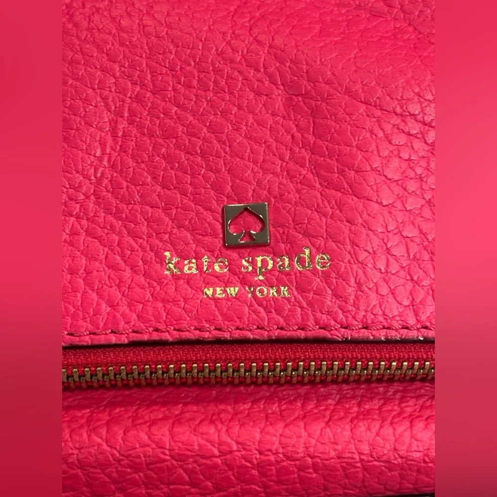 KATE SPADE Leather Southport Avenue Zinnia Hot Pink Pebbled Leather NWT
